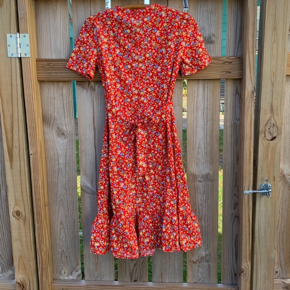 Vintage Sears Floral 100% Cotton Midi Dress Size 10 - Picture 2 of 11